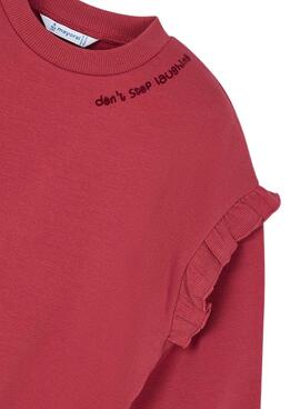 Sudadera Mayoral volantes granate para niña