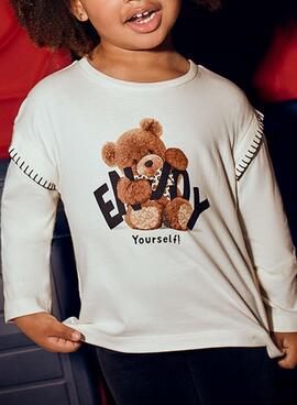 Camiseta Mayoral oso beige para niña