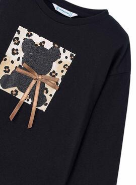 Camiseta Mayoral lazada negra para niña