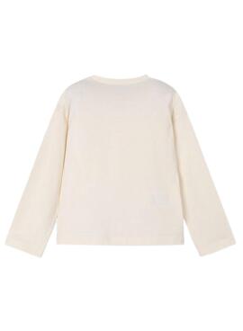 Camiseta Mayoral serigrafía beige para niña