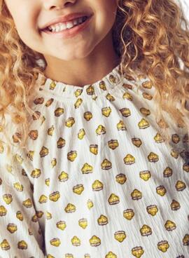 Camiseta Mayoral bambula blanco para niña