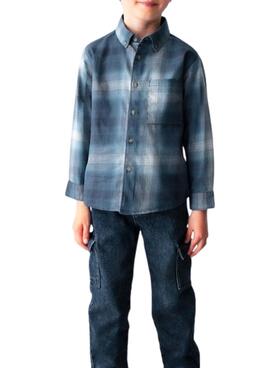 Camisa Mayoral cuadros marino para niño