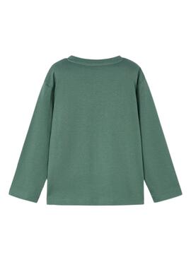 Camiseta Mayoral letras básica verde para niño