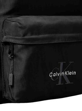 Mochila Calvin Klein monograma negra de nailon para hombre