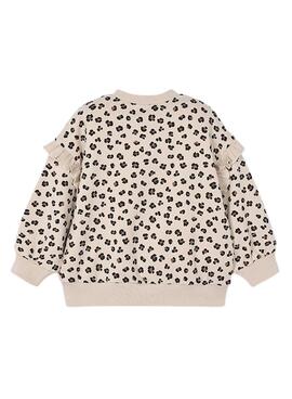 Sudadera Mayoral volante mangas beige para niña