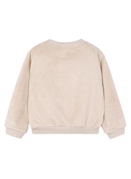 Sudadera Mayoral pelo flores beige para niña