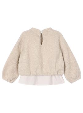 Sudadera Mayoral combinada borrego beige para niña