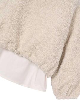 Sudadera Mayoral combinada borrego beige para niña