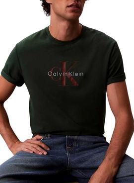 Camiseta Calvin Klein Monologo verde para hombre