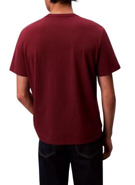 Camiseta Calvin Klein Monologo granate para hombre