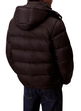 Chaqueta de plumas Calvin Klein con capucha negro para hombre