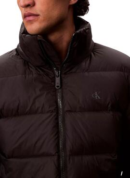 Chaqueta de plumas Calvin Klein con capucha negro para hombre