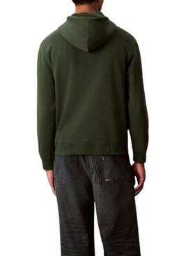 Sudadera Calvin Klein Micro Monologo con capucha verde para hombre