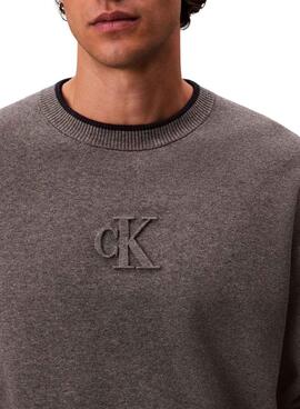 Jersey Calvin Klein Logo gris para hombre