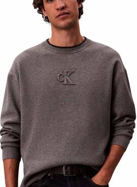 Jersey Calvin Klein Logo gris para hombre