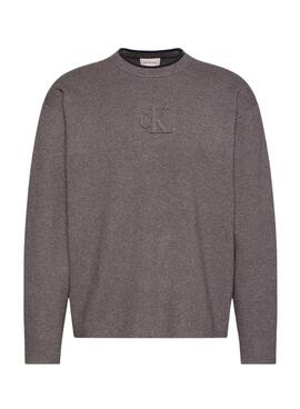 Jersey Calvin Klein Logo gris para hombre
