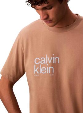 Camiseta Calvin Klein círculo naranja para hombre
