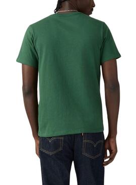 Camiseta Levis Original Housemark verde para hombre