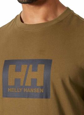 Camiseta Helly Hansen Box marrón para hombre