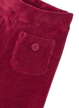 Pantalón Mayoral punto pana granate para niña