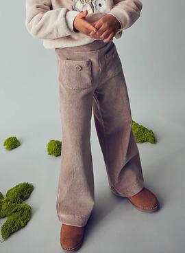 Pantalón Mayoral punto pana beige para niña 