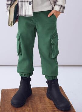 Pantalon cargo Mayoral soft verde para niño