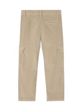 Pantalón cargo Mayoral pana beige para niño