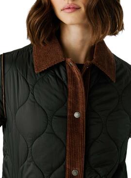 Abrigo acolchado Pepe Jeans Paola negro para mujer