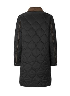 Abrigo acolchado Pepe Jeans Paola negro para mujer