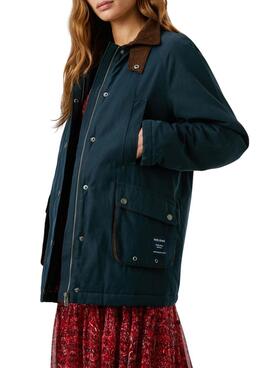 Chaqueta Pepe Jeans Tess impermeable marino para mujer