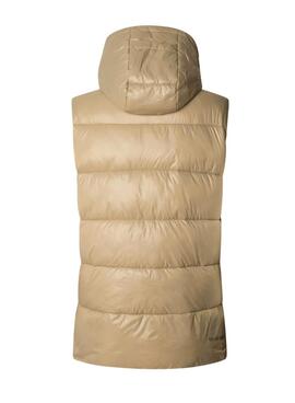 Chaleco Pepe Jeans acolchado Sussy beige impermeable para mujer