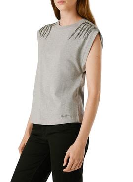 Camiseta Pepe Jeans Barry gris para mujer