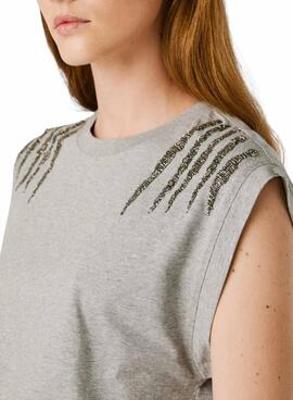 Camiseta Pepe Jeans Barry gris para mujer