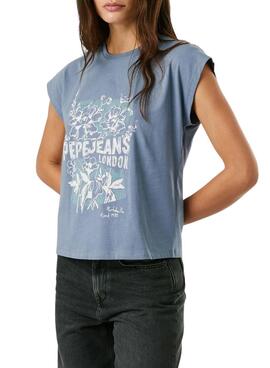 Camiseta Pepe Jeans Bernice azul para mujer