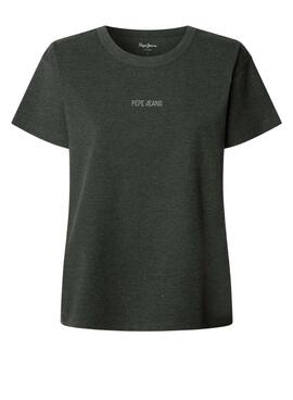 Camiseta Pepe Jeans Bemma logo strass gris para mujer