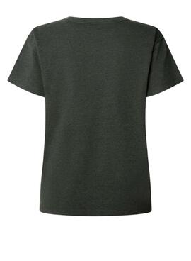 Camiseta Pepe Jeans Bemma logo strass gris para mujer