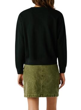 Sudadera Pepe Jeans Barny con pedrería negro para mujer