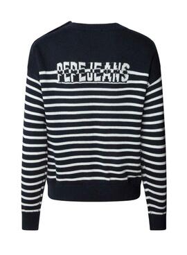 Jersey Pepe Jeans Carlina estampado de rayas marino para mujer