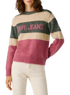 Jersey Pepe Jeans Carlis estampado de rayas color block para mujer