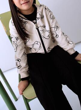 Chándal Mayoral 2 pantalones negro y beis niña