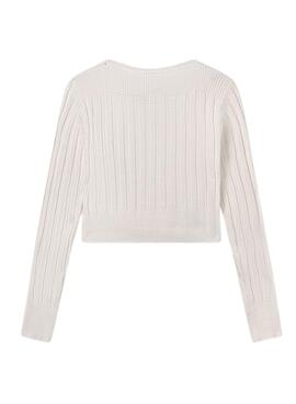 Jersey Mayoral detalles canalé beige para niña