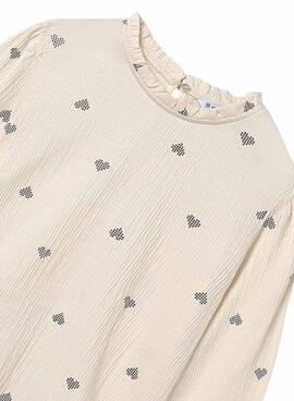Camiseta Mayoral punto bambula beige para niña