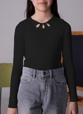 Camiseta Mayoral canale cut out negro para niña