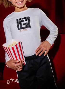 Camiseta Mayoral bordado lentejuelas blanco niña