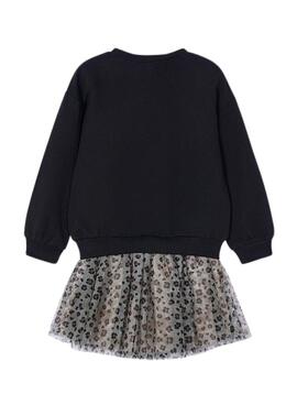 Conjunto falda Mayoral tul y sudadera negro niña