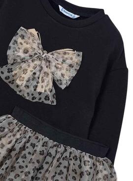 Conjunto falda Mayoral tul y sudadera negro niña