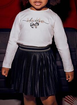Falda Mayoral plisada punto negro para niña
