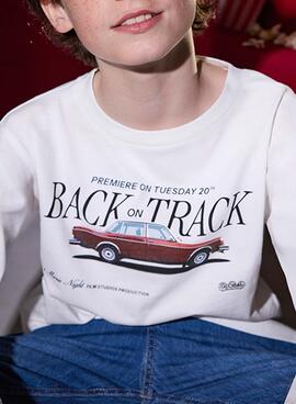 Camiseta Mayoral print blanco coche para niño