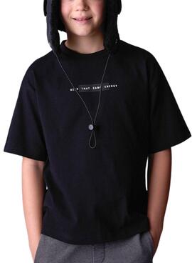 Camiseta Mayoral relieve negro para niño