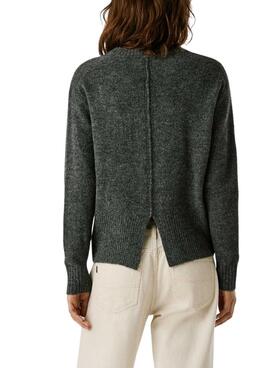 Jersey Pepe Jeans Cecil cuello redondo gris para mujer
